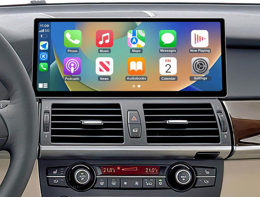 12,3 inch touchscreen autoradio – inbouwradio – multimedia systeem – auto stereo – navigatiesysteem – Draadloos Apple CarPlay & Android Auto – Compatibel met BMW X5/X6 E70 E71 (2007-2010) met CCC-systeem