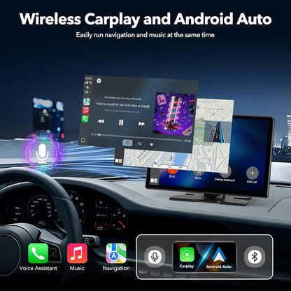 9 Inch Carplay Scherm – Android Auto Scherm – Auto Multimedia Speler – Touchscreen Navigatie – Backup Camera – Draadloos Wifi – Spraakbesturing Siri & Google Assistant