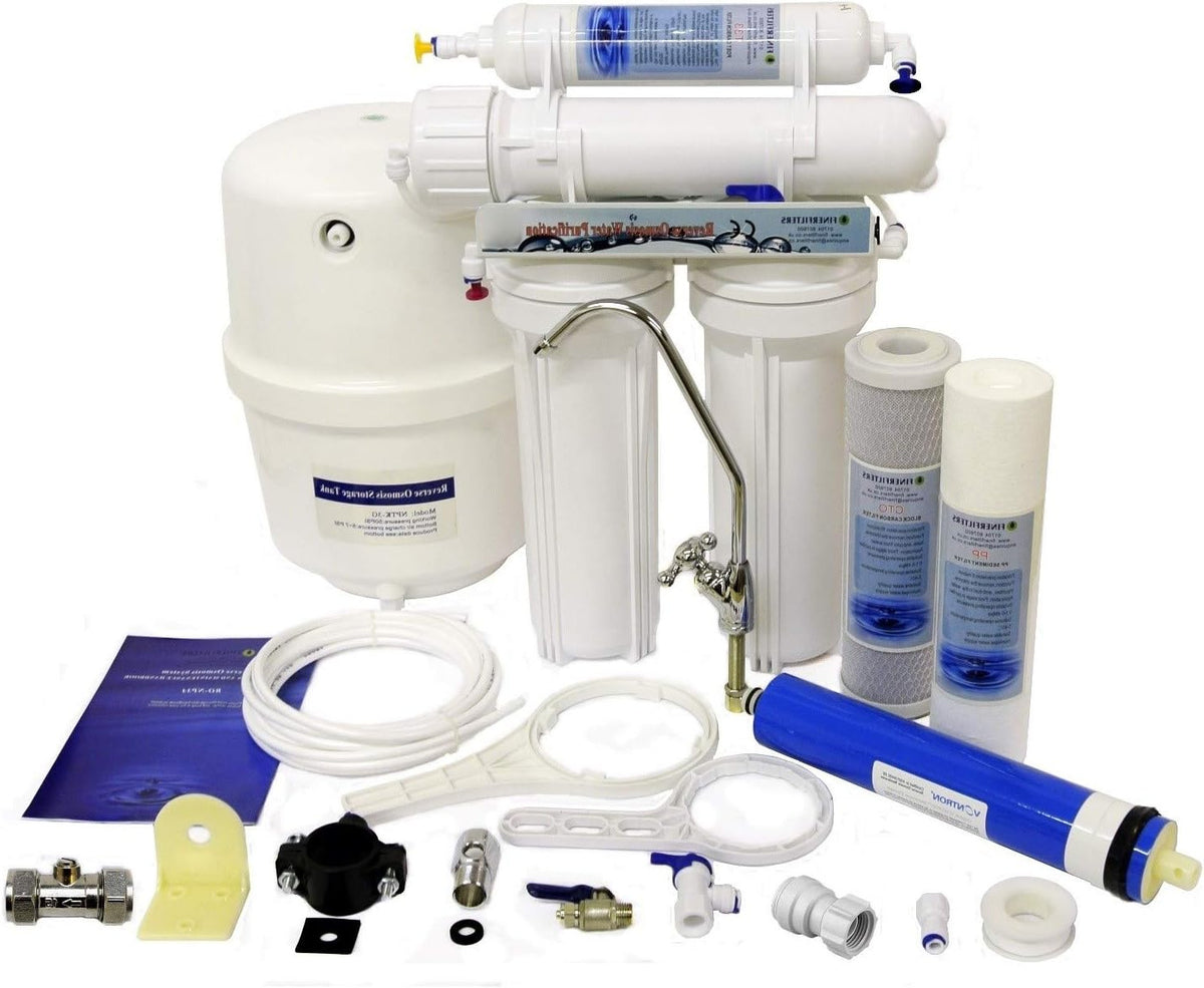 Finerfilters Reverse Under-Sink Osmosis Filter System (50 GPD) for Home, Removes Up to 99% of Contaminants for Optimal Drinking Water (4 Steps) - QUORE