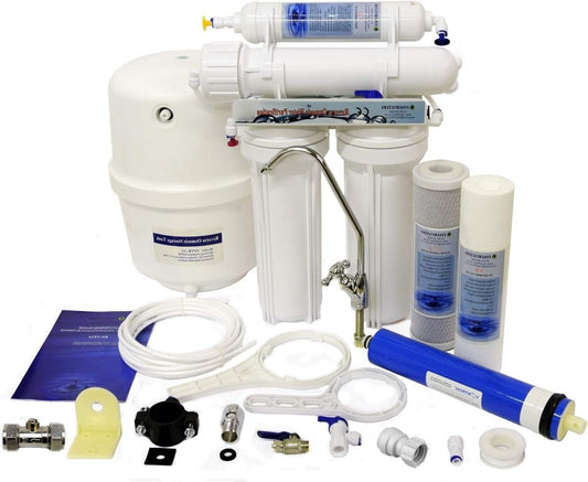 Finerfilters Reverse Under-Sink Osmosis Filter System (50 GPD) for Home, Removes Up to 99% of Contaminants for Optimal Drinking Water (4 Steps) - QUORE