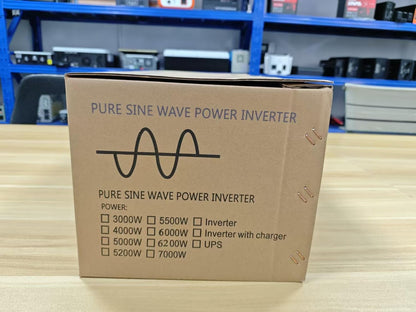 Spanningsomvormer, 2000 W/4000 W, zuivere sinusomvormer, DC 24 V naar AC 230 V, EU-stopcontact, dubbele lcd-digitale displayconverter voor campers, vrachtwagens, huishouden, bestelwagens