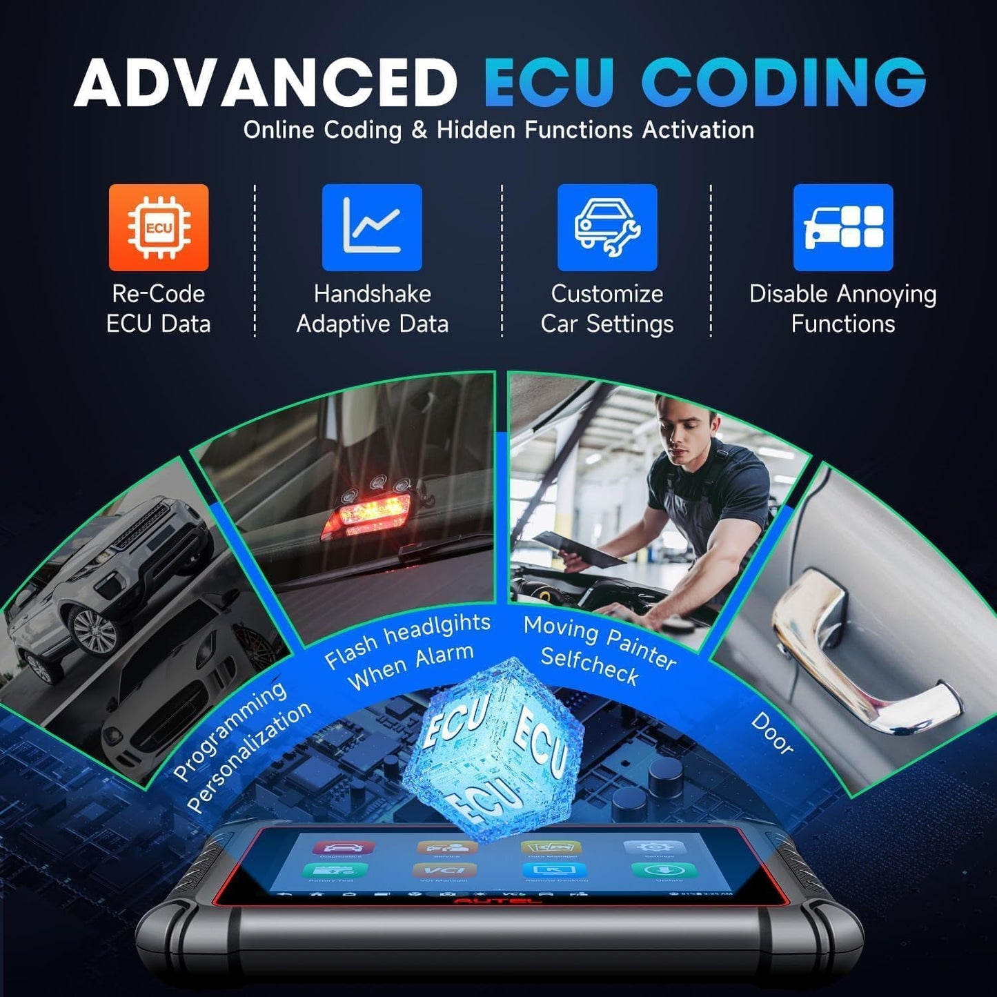 Diagnoseapparaat – Auto Scanner – OBD2 Scanner – Voertuig Diagnose Tool – ECU Codelezer – Draadloos Bluetooth – 8 Inch HD Touchscreen