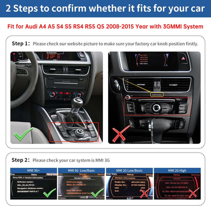 Draadloze CarPlay Android Auto Adapter – CarPlay Retrofit Kit – Mirrorlink Interface – Infotainmentsysteem Upgrade – Stembediening Siri Google – Compatibel Audi MMI 3G 2009-2015