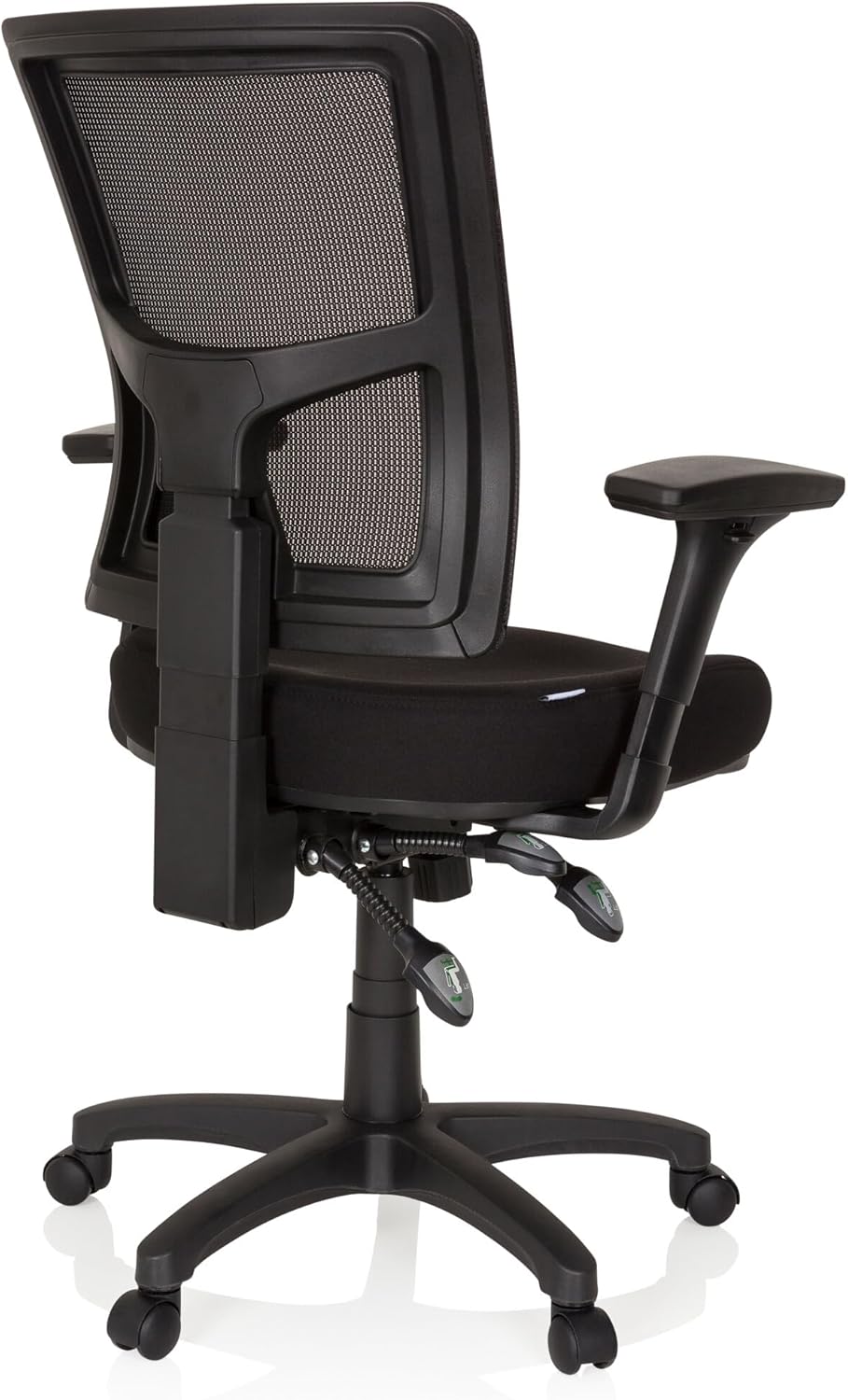 hjh OFFICE 760006 bureaustoel Impact PRO netstof zwart draaistoel met verstelbare rugleuning