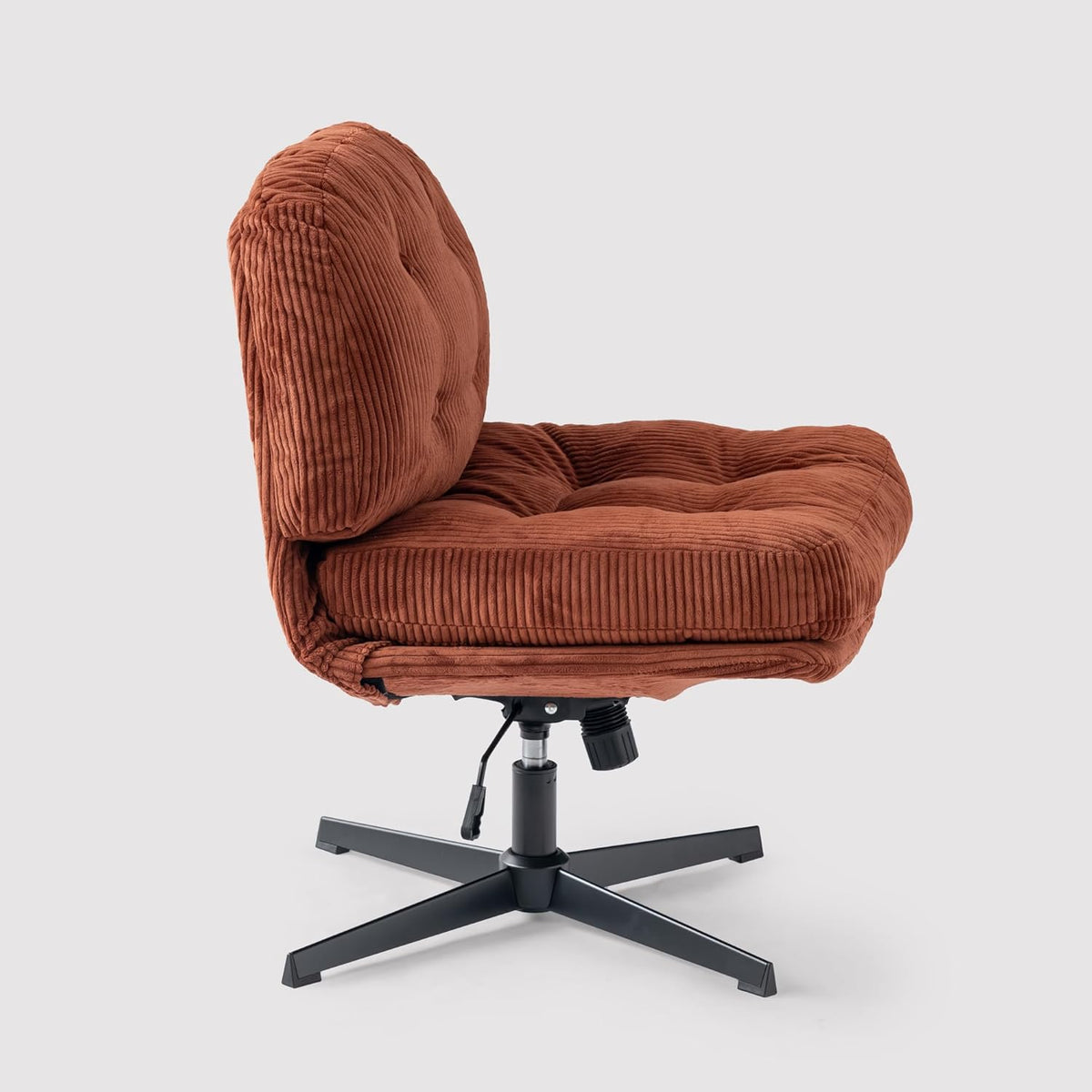 MEUBLE Cosy Bureaustoel, ergonomische bureaustoel met in hoogte verstelbaar, kantelfunctie, 360 graden draaibaar, voor kantoor, corduroy, rouge