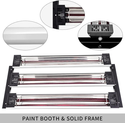 Infrared Lakdroger – Infrarood Droger – Verfdroger – Autolak Droger – Lakdroger Voor Meubels – 2 x 3000 W Vermogen – Hittebestendige Aluminium Behuizing