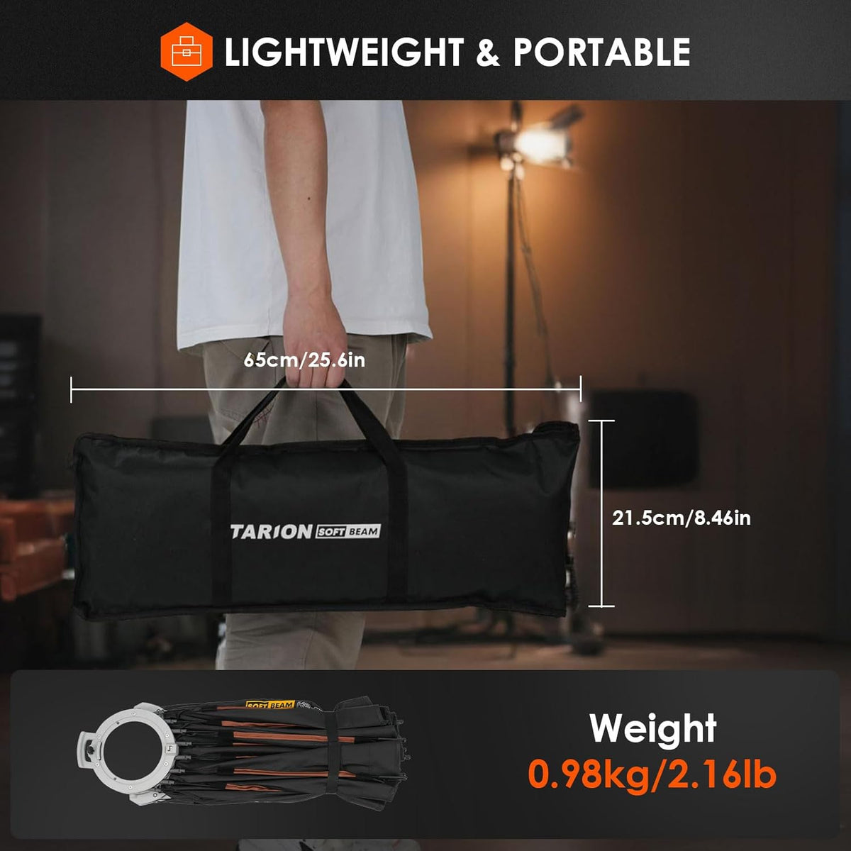 Parabolische Softbox 60 Cm – Lichtvormer – Fotolicht – Videolicht – Studiolicht – Snelsluiting – Dubbele Diffusers En Afneembaar Honingraatrooster