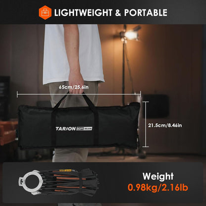 Parabolische Softbox 60 Cm – Lichtvormer – Fotolicht – Videolicht – Studiolicht – Snelsluiting – Dubbele Diffusers En Afneembaar Honingraatrooster