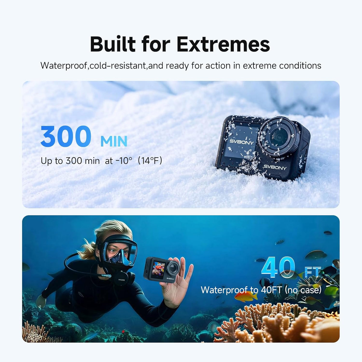 Actioncamera 4K – Actiecamera – Sportcamera – Outdoor Camera – Waterdichte Camera – Dual IPS Schermen – 30M Waterdicht Met Afstandsbediening