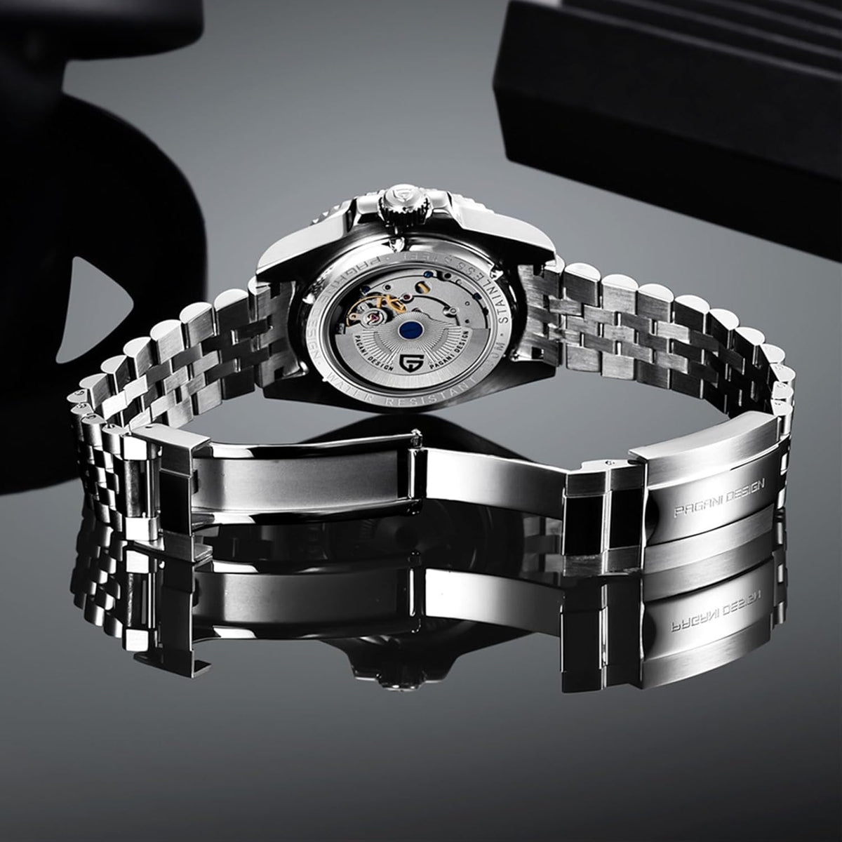 Pagani Design Herenhorloge GMT Automatisch Horloge Klassiek 40 MM Roestvrij Staal Mechanisch Horloge Saffierglas 100M Waterdicht Lichtgevend Casual Sport Modieus Zakelijk Horloge.