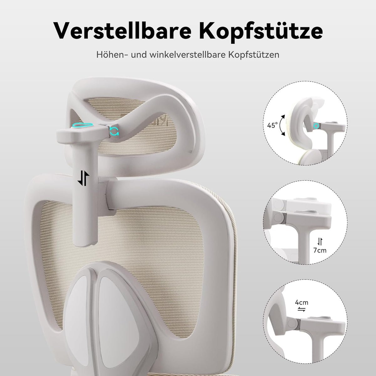 Ergonomische Bureaustoel – Bureaustoel Draaistoel – Kantoorstoel – Werkstoel – Speciaal Voor Vrouwen – 3-Traps Verstelbare Lendensteun – 3D-Verstelbare Armleuning En Hoofdsteun Met Voetensteun