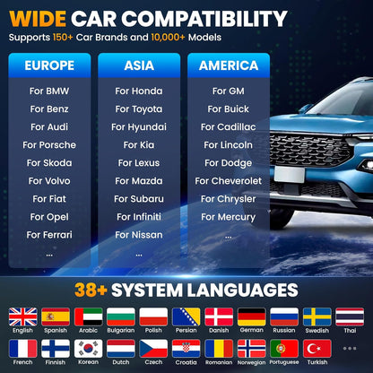 KINGBOLEN K8 Elite OBD2 Scanner, Bi-Directioneel Scangereedschap Met ECU Codering, 42+ Reset Service, Gratis V.A.G Gids, Auto Diagnostisch Gereedschap Voor Alle Systemen Levenslang Gratis Update, FCA