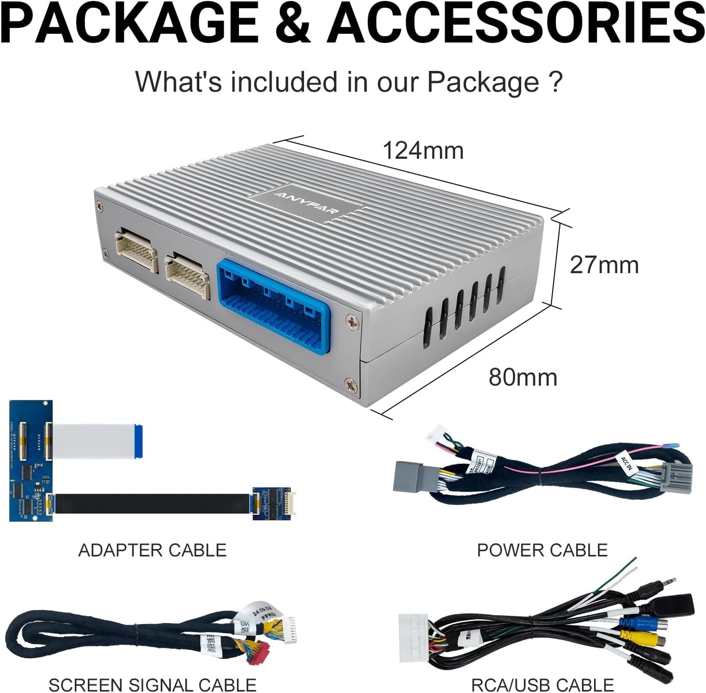 Draadloze CarPlay Decoder – CarPlay Interface – Android Auto Adapter – Infotainmentsysteem Upgrade – Dashboard Connector – Plug & Play Installatie – Dual-Band WiFi & Bluetooth 5.0