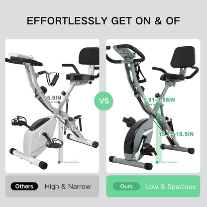 Hometrainer – Fitnessfiets – Spinningfiets – Indoor Bike – Opvouwbare Hometrainer – Magnetische Weerstand 16 Niveaus – Volledig Verstelbaar Zadel en Stuur