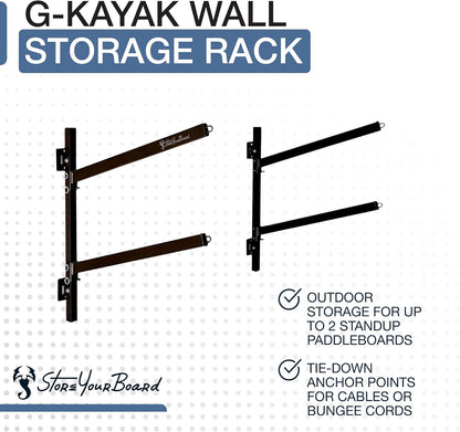 StoreYourBoard 2 kajak indoor opbergrek, verstelbare garage muur mount hanger, zware houdt 200 lbs