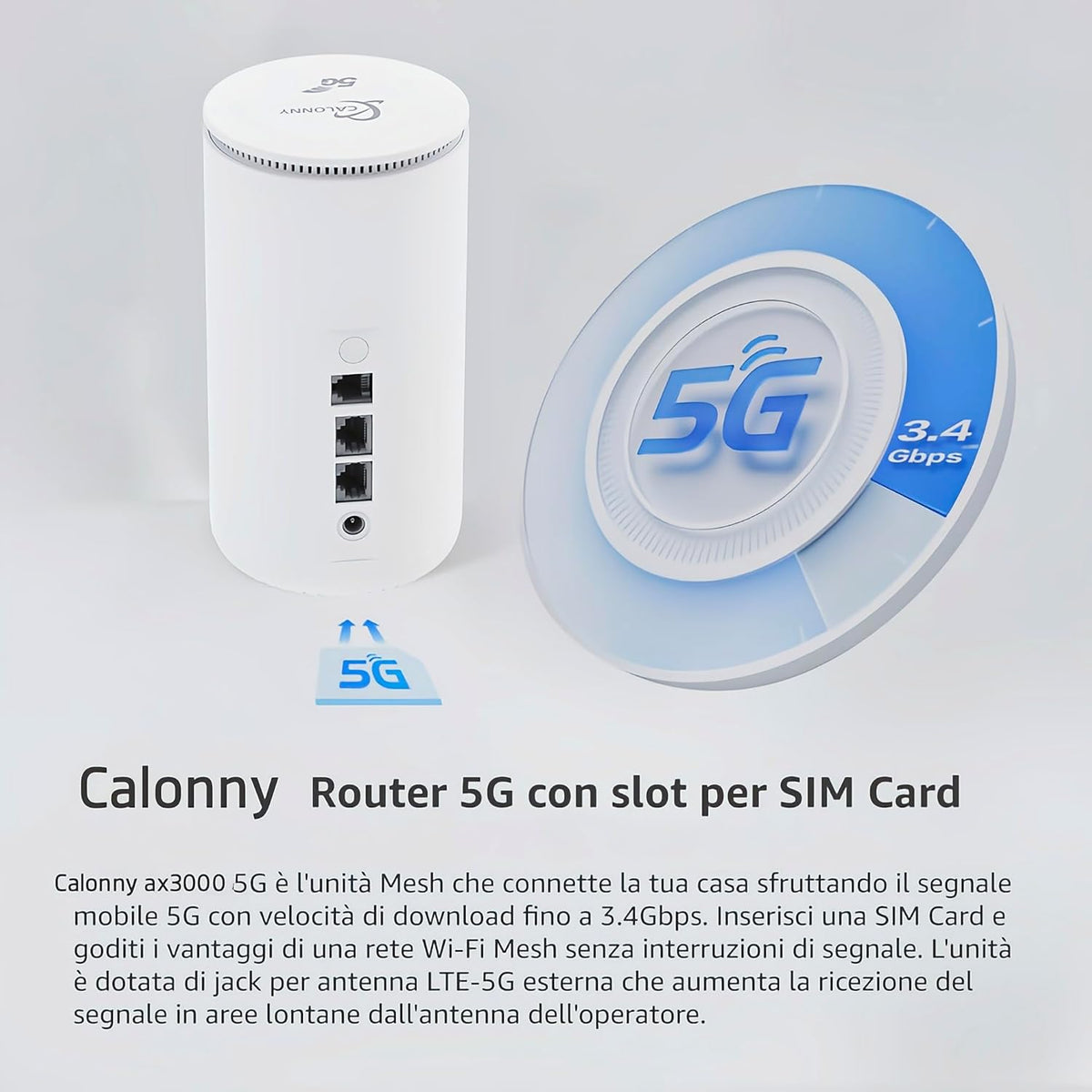 Router 5G met SIM UDX710 WIFI6, 2 poorten, WAN/LAN, 5G, NR, TDD, max. 2,6 Gbit/s DL)/650 Mbit/s, UL Dual Band Modem 2,4 GHz, 5,0 GHz, 802.11 a/b/g/n/AC/AX