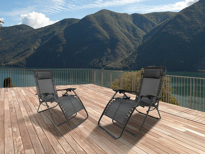 Tuinstoel Set 2 – Relaxstoel – Loungestoel – Tuinstoel – Verstelbare Tuinstoel – Zero Gravity Comfort – Stevig Stalen Frame – Opvouwbaar & Weerbestendig