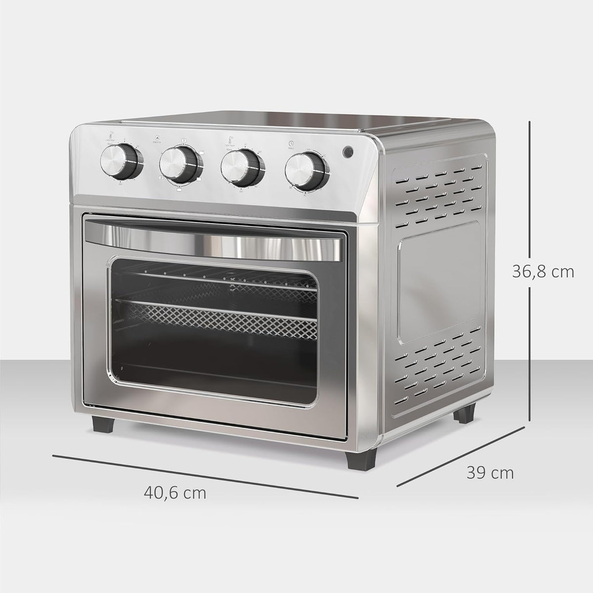 Mini Heteluchtoven – Mini Oven – Convectie Oven – Airfryer – Heteluchtfriteuse – 24 Liter Inhoud – 1600 Watt Vermogen - QUORE