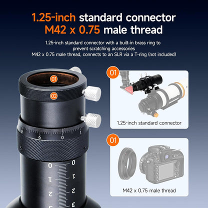 Svbony SV106 Guide Scope 60mm, F4 Zoeker met Spiraalvormige Focuser voor Begeleiden Vinden Sterren, Compatibel met ZWO QHY Auto Guide Camera