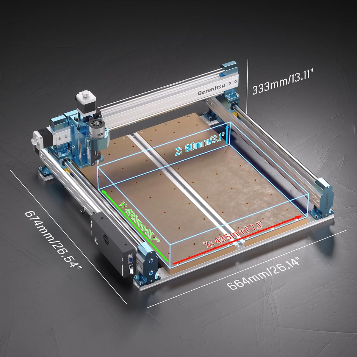 Genmitsu CNC Machine 4040-PRO voor Hout Acryl MDF Nylon Carving Snijden, GRBL Controle, 3 Axis CNC Router Machine, Werkgebied 400 x 400 x 78mm