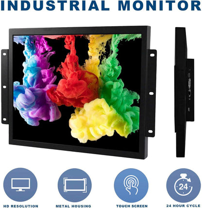 VSDISPLAY Écran tactile industriel de 17 pouces, écran LCD tactile résistif TFT 17" 1280 x 1024 1000 nits, avec carte contrôleur VGA DVI
