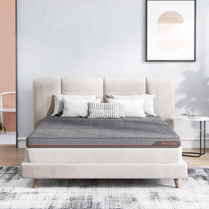Matras – Schuimmatras – Slaapmatras – Topmatras – Traagschuimmatras – 140 x 200 cm – Middelste Stevige Ondersteuning en Geavanceerd Veerzaksysteem