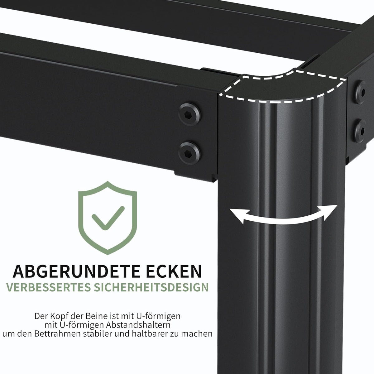 Metalen Bed 140x200 cm met Ronde Poten, Hoogte 36cm Jeugdbed Frame met Metalens Lattenbodem, Zwart