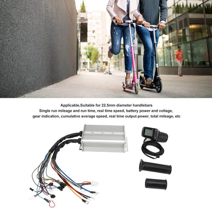 Topyond 48V 60V 1500W Electric Scooter Controller with S886 Half Twist Throttle Panel Set Electric Bike Conversion Kit for Electric Scooters