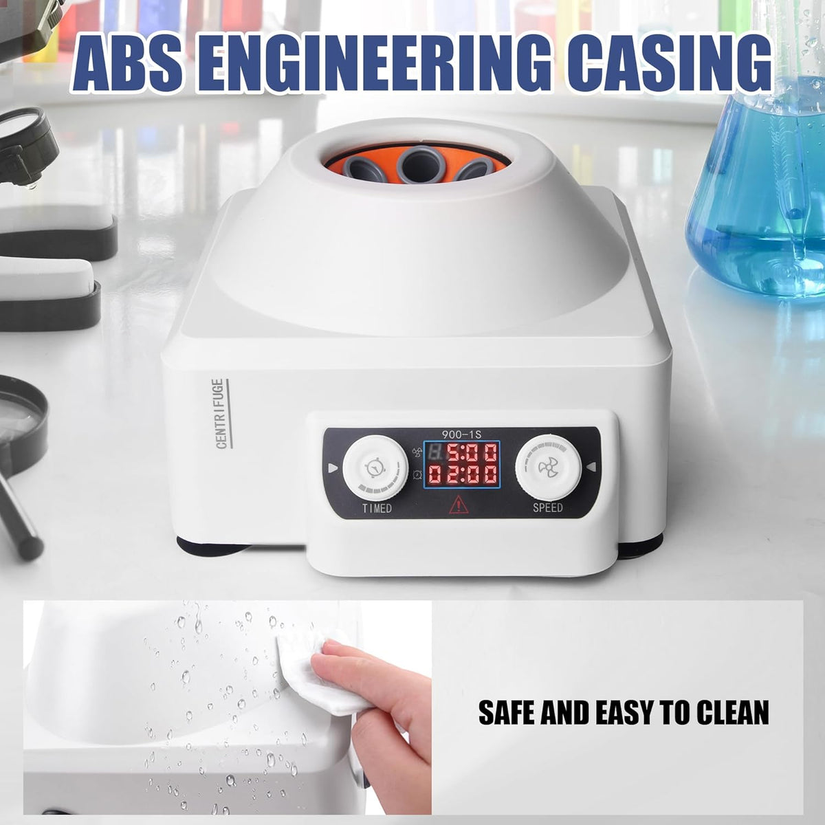 PRP Laboratoriumcentrifuge – Plasmacentrifuge – Laboratoriumcentrifuge – Tafelcentrifuge – Draagbare Tafellaboratoriumcentrifuge – 6 X 10 Ml – 4000 Omw/Min – Timer 1 Tot 99 Min
