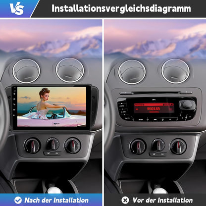 Autoradio – Multimedia Systeem – Navigatiesysteem – Inbouwradio – Touchscreen Radio – 9 Inch Android 13 – Draadloos CarPlay en GPS Met HD Achteruitrijcamera