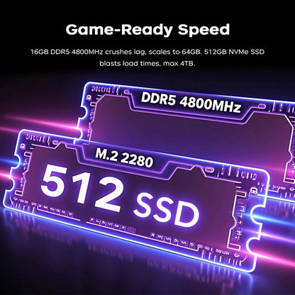 2026 16 Inch Gaming Laptop, Ryzen 7 H255 Processor up to 4.9 GHz, 16GB DDR5 RAM, 512GB SSD (Expandable to 4TB), 4800MHz, Backlit Keyboard, WiFi 6