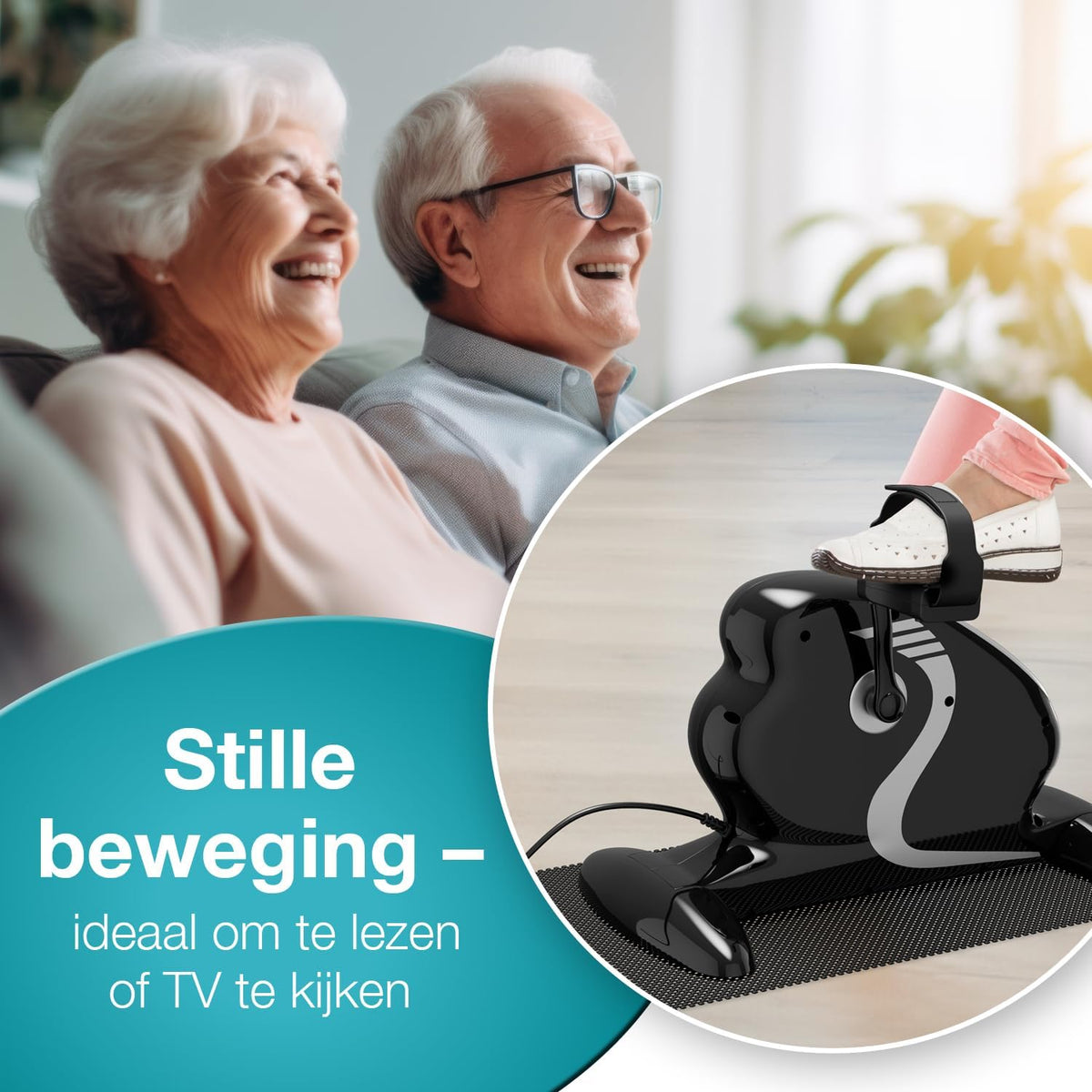 ELONEO Mini Hometrainer Fiets - 2in1 Arm en Been Oefenapparaat Zittend, Gemotoriseerd, 12 Snelheidsinstellingen, LCD-Display, Zittende Trainer voor Thuis, Sofa, of Onder Bureau
