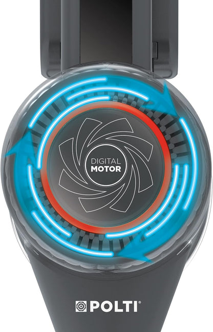 Polti Forzaspira D-Power SR550 Draadloze stofzuiger, 2-in-1, digitale motor en multi-cyclonische technologie, autonomie tot 40 min, 3 stofzuigprogramma's, mini-turboborstel, rood/grijs