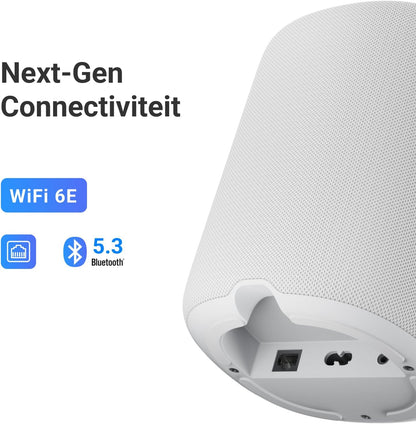 WiiM Sound Lite Smart Speaker, Hi-Res 24-bit/192 kHz, AI RoomFit™ Kamercorrectie, 100W Piekvermogen, Wi-Fi 6E/Bluetooth 5.3, Multiroom & Stereo Pairing, Wit