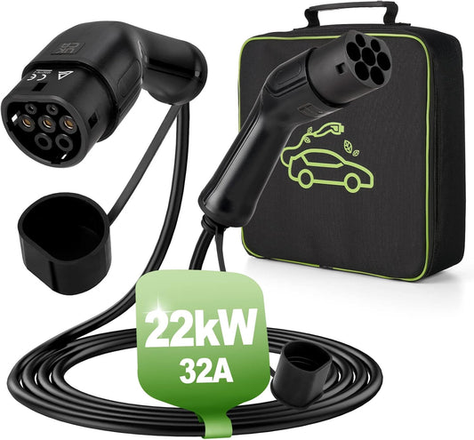 <font dir="auto" style="vertical-align: inherit;"><font dir="auto" style="vertical-align: inherit;">        Fast Type 2 Charging Cable 22kW 32A Three-phase 480V Max. 5M EV Charger Model 3 IP54 EV Charging Cable with Free Carrying Bag EV Charger Type 2 Bla
