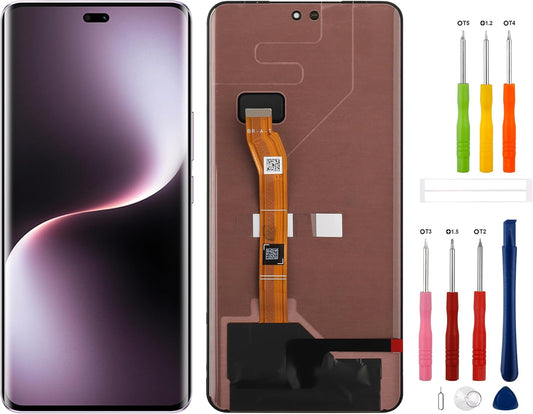 Digitale displayvervanging compatibel met Honor Magic 7 Lite 5G (zwart zonder frame) LCD-display, touchscreen, digitizer, montage met reparatiegereedschap