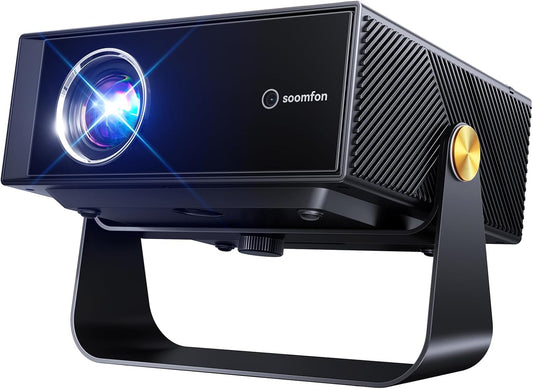 SOOMFON Smart Beamer 4K thuisbioscoop, kleine beamer voor mobiele telefoon, autofocus en trapeziumcorrectie, mini-projector met wifi en Bluetooth met Fire Stick/Smartphone/PS5/thuisbioscoop/outdoor