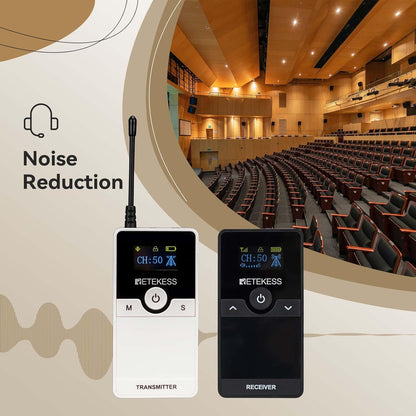 Retekess TT116 Tourgidssysteem, 200 m Audiodescriptiesysteem, Volledige Ruisonderdrukking, voor Toerisme, Fabrieksrondleidingen, Conferenties, Colleges, Trainingen