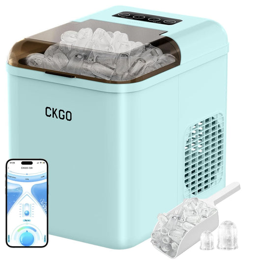 IJsblokjesmachine – IJsblokjesmaker – IJsblokjesapparaat – IJscryomachine – IJsdispenser – Wifi-App Bediening – Zelfreinigend – 15 kg IJs per 24 uur – 9 IJsblokjes in 6-10 Minuten
