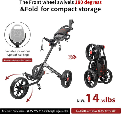 Caddytek Caddylite 15.3 V2 - Deluxe Quad-Fold Golf Duwwagen
