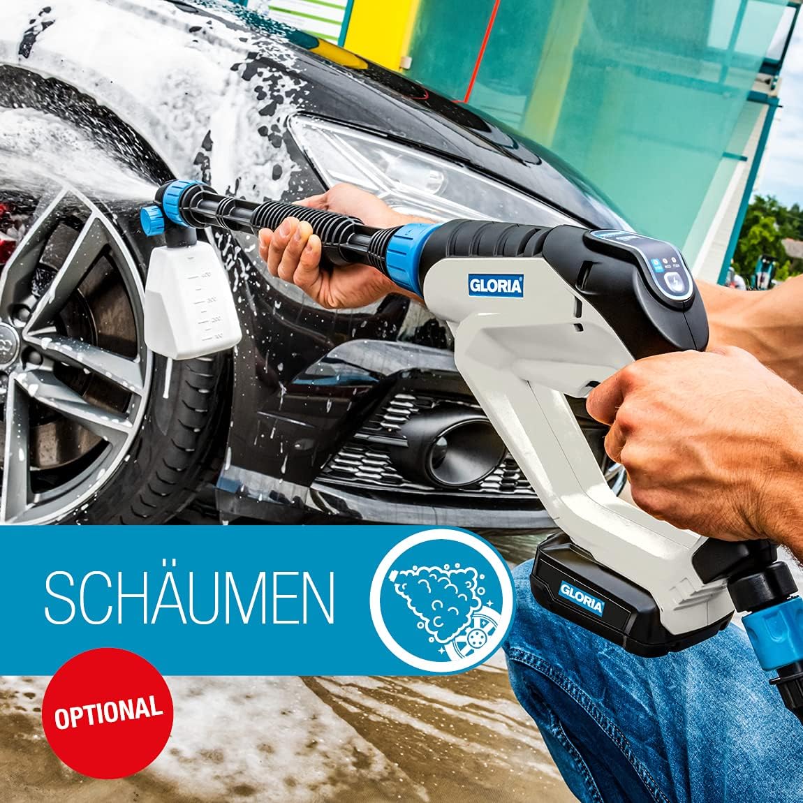 Multifunctioneel Sproeisysteem – Mobiele Tuinspuit – Draagbare Hogedrukreiniger – 4-in-1 Sproeikop – 18V Accu – Instelbare Druk 2,5-25 Bar
