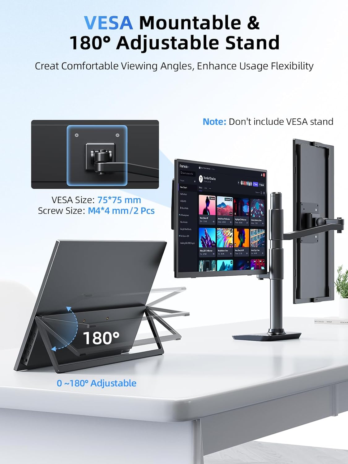 UPERFECT Portable Monitor Touch Screen 15.6 Inch 1080P FHD 125% sRGB 1500:1 Eye Care IPS Matte Ultra Thin Screen with Mini HDMI USB C for Laptop/PC/Game Consoles/Phone - QUORE