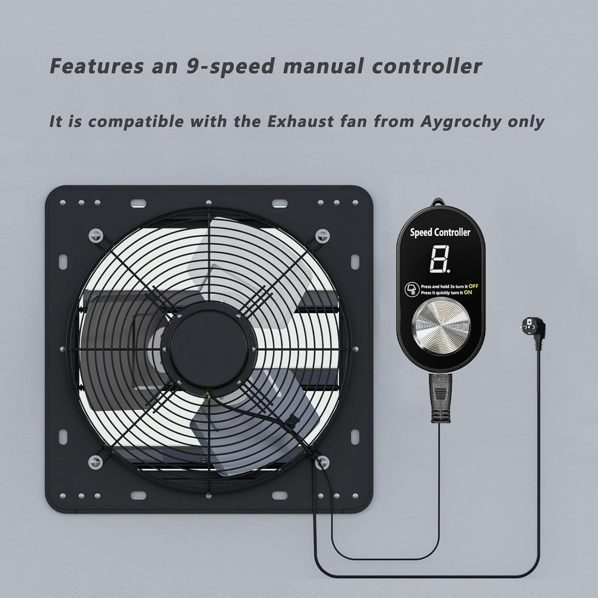 Regelbare afvoerventilator 300 mm – Shutterventilator – Wandventilator – Afzuigventilator – Ventilatieventilator – 1650 m³/u luchtverplaatsing – Verzinkt stalen frame met automatische kleppen