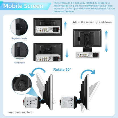 NHOPEEW 1 DIN autoradio met draadloze Carplay en Android auto - 10,1 inch autoradio ondersteuning online video FM/AM stuurbediening + 12 LED achteruitrijcamera