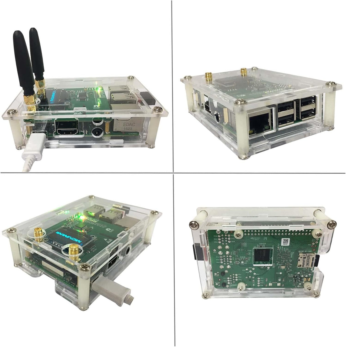 All-New Upgraded Duplex DMR Hotspot WLAN Ehternet Port gemonteerd Radio Station WiFi Digital Voice Modem Support DMR Dstar YSF P25 Fusion Antenna Raspbery P Model 2B Two Colors OLED 2 TimeSlots