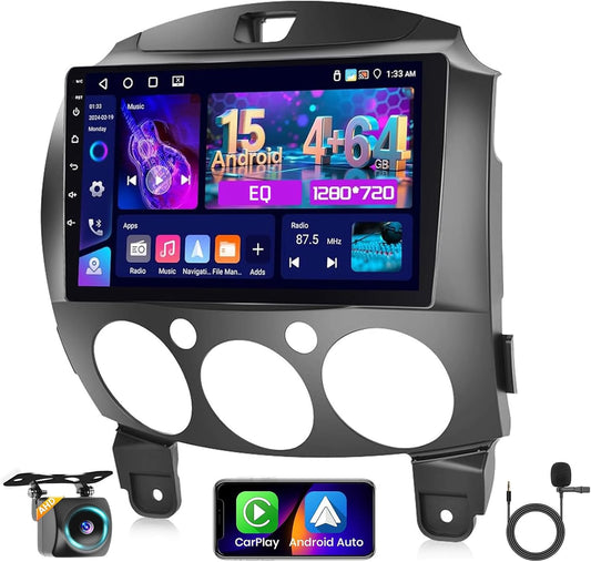 Autorradio – Autoradio – Multimedia Systeem – Navigatiesysteem – CarPlay Radio – Android 13 – 9 Inch Touchscreen – Achteruitrijcamera AHD - QUORE