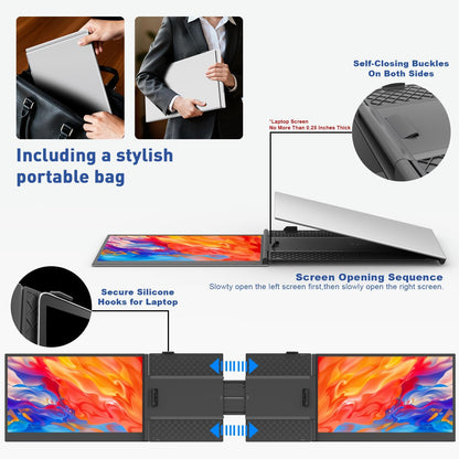 Laptop Schermvergroter – Draagbaar Monitor – Tweede Scherm – Laptop Extender – HD Resolutie – 16 Inch – USB-C & HDMI Aansluiting