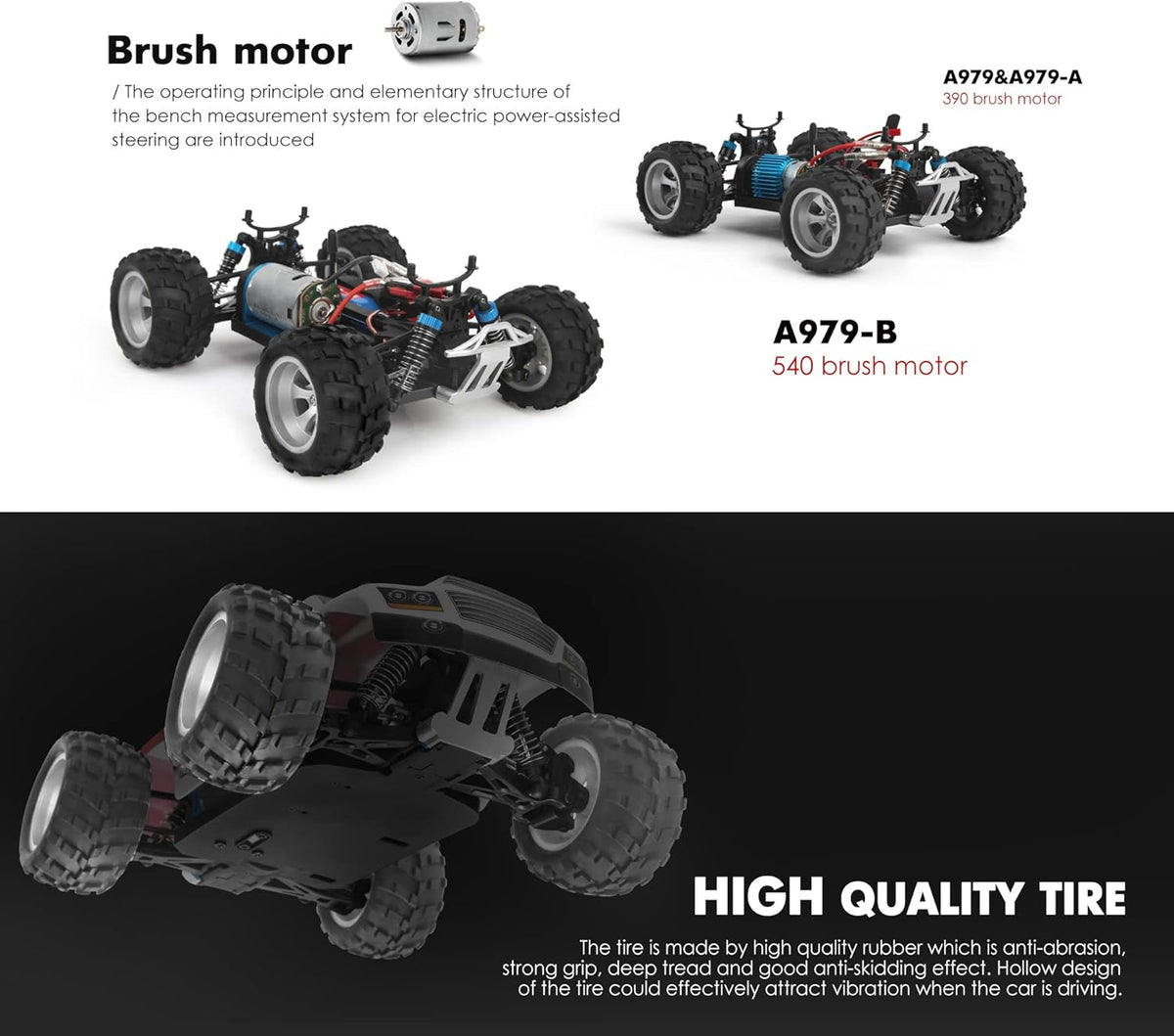 WLtoys XKS A979 Remote Control Off-road RC Car High-speed Water Proof 1:18 2.4G 4WD Foot AlloyToys For Boys Birthday Gifts A979 (A979 1B Red black)