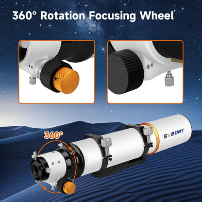 Svbony SV503 102F7 Telescoop Refractor, ED Lens Achromatische OTA Extra Lage Spreiding, RAP Focuser met Dubbele Snelheid, Telescoop voor Deepsky Astrofotografie en Visueel