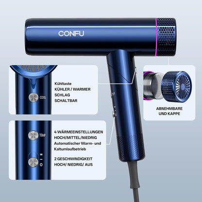 Föhn – Haardroger – Reisföhn – Ionenföhn – Stylingföhn – Inklapbaar Design – 1700 W – Stil <60 dB